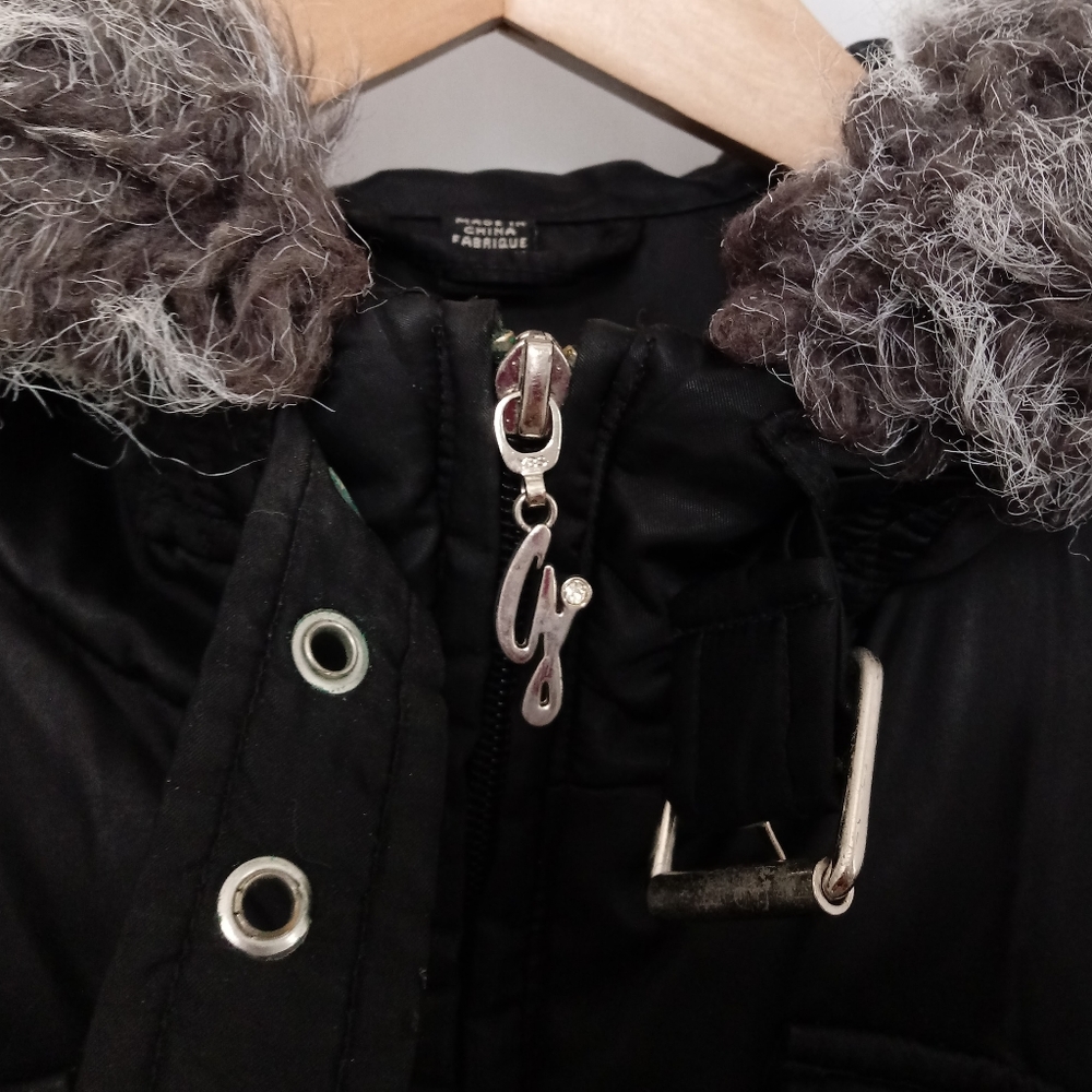 Women's Guess Faux Fur Hooded Down Filled Jacket - Picture 7 of 9